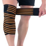 Customized Gym Fitness Knee Brace Support Weightlifting Compression Knee Wraps Strap Knee Cap Bandage