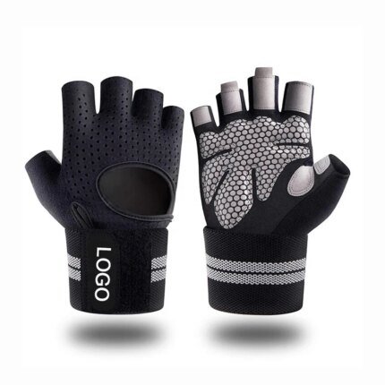 Customized Logo High Quality Gym Workout Fitness Powerlifting Men and Women Sport Weightlifting Leather Gloves From Pakistan
