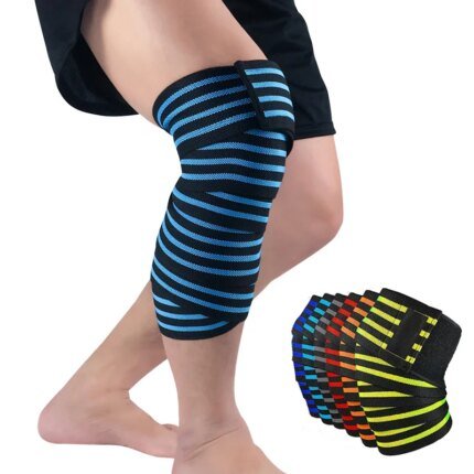 Gym Fitness Weight Lifting Powerlifting Compression Elastic Weightlifting Knee Wrap Bandages for Squat