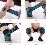 High Quality Sports Adjustable Custom Camo Blue Exercise Brace Support Knee Wrap Bandages for Gym Knee