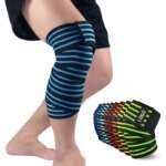 High Quality Sports Adjustable Custom Camo Blue Exercise Brace Support Knee Wrap Bandages for Gym Knee