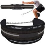 Leather Pull up Dip Weighted Belt Weight Lifting Dip Belt with Chain and Fitness,gym