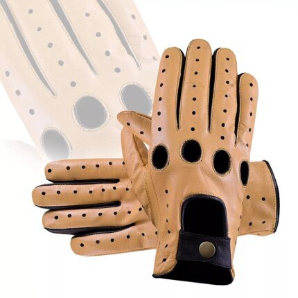 OEM High Quality 2025 Custom Brand New Goatskin Leather Gloves for Men Fashionable Genuine Goat Skin Gloves for Gym Car Driving