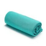 Amazon Basics Gym Cooling Towels for Neck and Face, Working Out, 40" x 12", 4-Pack, Black/Gray/Aqua/Navy