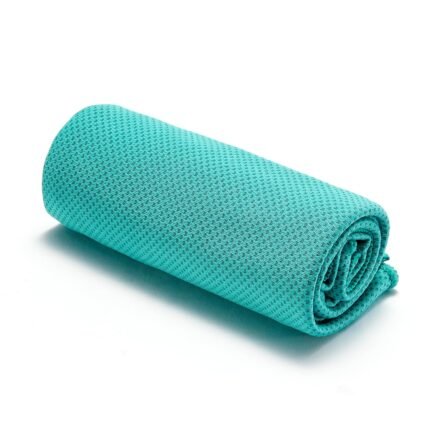 Amazon Basics Gym Cooling Towels for Neck and Face, Working Out, 40" x 12", 4-Pack, Black/Gray/Aqua/Navy