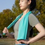 Amazon Basics Gym Cooling Towels for Neck and Face, Working Out, 40" x 12", 4-Pack, Black/Gray/Aqua/Navy