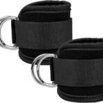 Ankle Straps Ankle Resistance Bands Wrist Cuffs Padded Straps Adjustable Fitness Glute Kickback D-Ring for Cable Machine Gym Foot Leg Training Brace Support 1 Pair