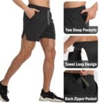 Aolesy Men's Gym Workout Shorts 5"/7"/10" Lightweight Bodybuilding Athletic Shorts Running Training with Zip Pockets