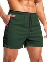 Aolesy Men's Gym Workout Shorts 5"/7"/10" Lightweight Bodybuilding Athletic Shorts Running Training with Zip Pockets
