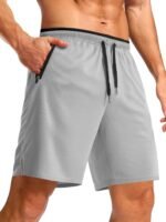Aolesy Men's Gym Workout Shorts 5"/7"/10" Lightweight Bodybuilding Athletic Shorts Running Training with Zip Pockets