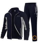 BGOWATU Men's Fleece Lined Tracksuits Set Running Jacket Sweatsuit Sport Pant Jogging Outfits with Zipper Pockets