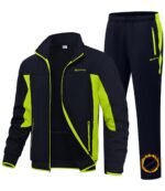 BGOWATU Men's Fleece Lined Tracksuits Set Running Jacket Sweatsuit Sport Pant Jogging Outfits with Zipper Pockets