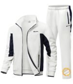 BGOWATU Men's Fleece Lined Tracksuits Set Running Jacket Sweatsuit Sport Pant Jogging Outfits with Zipper Pockets