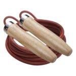 Champion Sports Wood Handle Jump Ropes – Durable Nylon or Leather Bearings - Skipping Rope, Fitness, Cardio Training, Agility, and Exercise Workouts