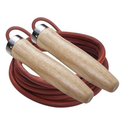 Champion Sports Wood Handle Jump Ropes – Durable Nylon or Leather Bearings - Skipping Rope, Fitness, Cardio Training, Agility, and Exercise Workouts