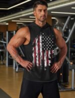 COOFANDY Men's 2 Pack Workout Hooded Tank Tops Bodybuilding Muscle Cut Off T Shirt Sleeveless Gym Hoodies