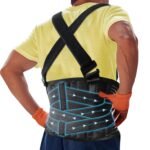 DARLIS Plus Size Back Support Belt with Removable Suspender Straps, Posture Corrector Protector for Heavy Lifting Safety, Work Back Brace for Men Women in Construction,...