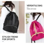 Drawstring Backpack Gym Bag with Shoes Compartment for Soccer, Basketball, Swim, Water-Resistant String Backpack Beach Cinch for Women Men