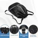 Drawstring Backpack Gym Bag with Shoes Compartment for Soccer, Basketball, Swim, Water-Resistant String Backpack Beach Cinch for Women Men