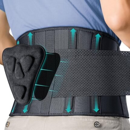 FEATOL Back Brace for Men Lower Back, Lumbar Support Belt- Back Pain, Adjustable Support Straps with Removable Lumbar Pad for Heavy Lifting Work, Plus Size(Black, L/XL