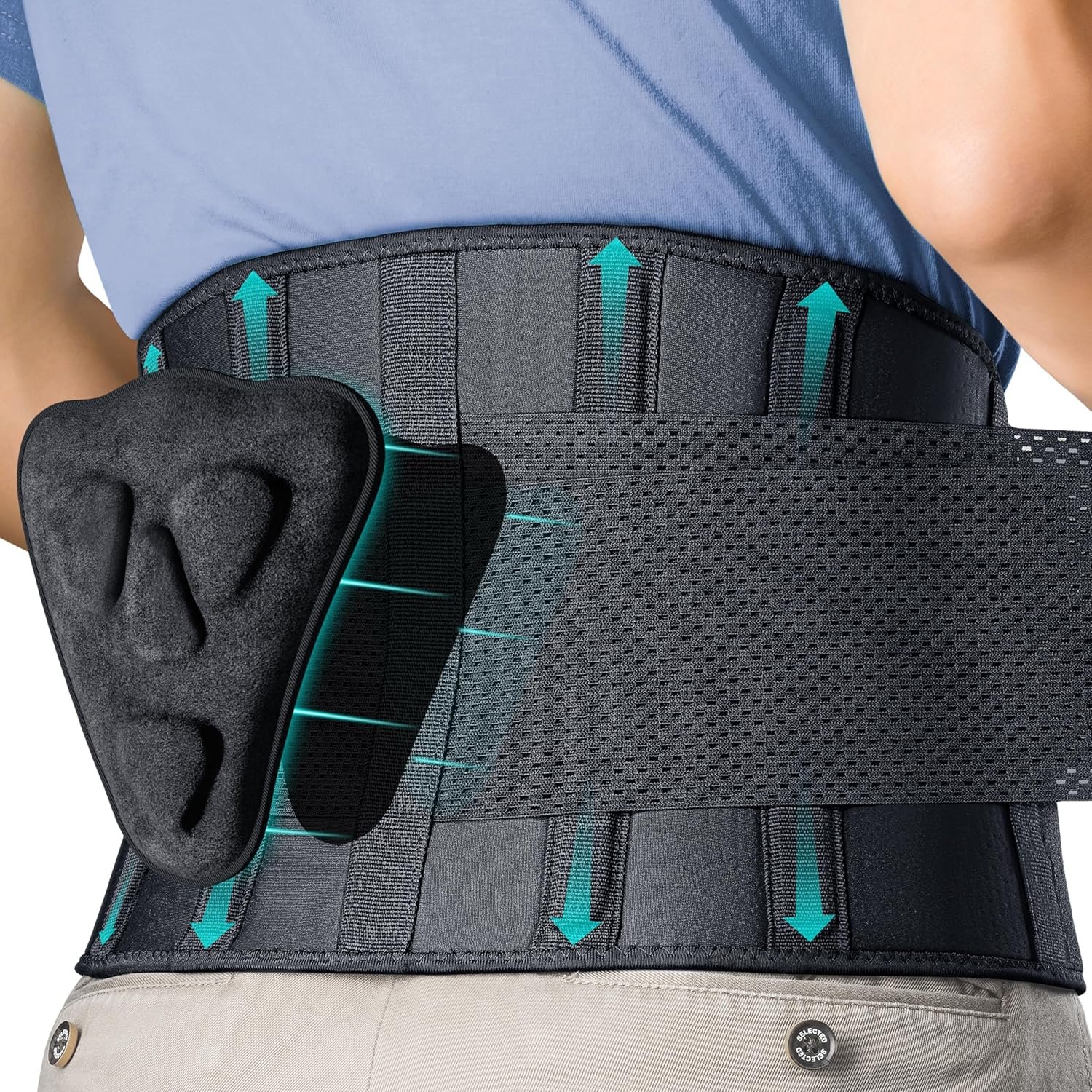 FEATOL Back Brace for Men Lower Back, Lumbar Support Belt- Back Pain, Adjustable Support Straps with Removable Lumbar Pad for Heavy Lifting Work, Plus Size(Black, L/XL FEATOL Back Brace for Men Lower Back, Lumbar Support Belt- Back Pain, Adjustable Support Straps with Removable Lumbar Pad for Heavy Lifting Work, Plus Size(Black, L/XL