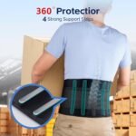 FEATOL Back Brace for Men Lower Back, Lumbar Support Belt- Back Pain, Adjustable Support Straps with Removable Lumbar Pad for Heavy Lifting Work, Plus Size(Black, L/XL