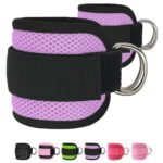 Fitness Ankle Straps for Cable Machines, 2 Pack Comfortable Adjustable Padded Ankle Wrist Cuffs, Kickback Glute Workouts for Men Women, D-Ring Leg Straps with Neoprene Padding