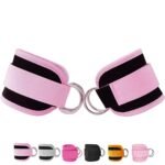Fitness Ankle Straps for Cable Machines, 2 Pack Comfortable Adjustable Padded Ankle Wrist Cuffs, Kickback Glute Workouts for Men Women, D-Ring Leg Straps with Neoprene Padding