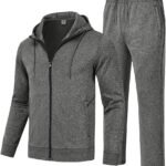 Gopune Men's Tracksuit 2 Pieces Set Hoodie Sweatsuits Full Zip Athletic Jogging Suits Long Sleeve Casual Sports Outfits