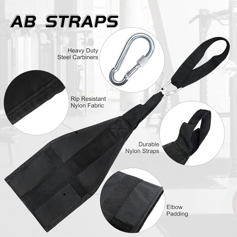 Hanging Ab Straps for Pull Up Bar: Gym Ab Sling Straps for Arm Pull up Workout Support for Training Knee and Leg Raises