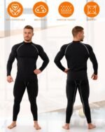 Hicarer 4/6 Set Men's Compression Shirts Pants Long Sleeve Base Layer Set Thermal Underwear for Men Running Gym Yoga Sports
