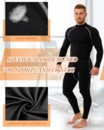 Hicarer 4/6 Set Men's Compression Shirts Pants Long Sleeve Base Layer Set Thermal Underwear for Men Running Gym Yoga Sports