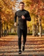 Hicarer 4/6 Set Men's Compression Shirts Pants Long Sleeve Base Layer Set Thermal Underwear for Men Running Gym Yoga Sports