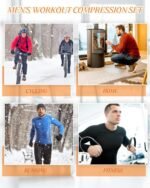 Hicarer 4/6 Set Men's Compression Shirts Pants Long Sleeve Base Layer Set Thermal Underwear for Men Running Gym Yoga Sports