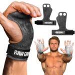 JerkFit Raw Grips 3.0, 2 Finger Leather Gymnastics Grips - Pull Up Grips for Cross Training Hand Protection - Hand Grips for Gymnastics Bars, Palm Guards for Athletes to Prevent...