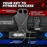 JerkFit Raw Grips 3.0, 2 Finger Leather Gymnastics Grips - Pull Up Grips for Cross Training Hand Protection - Hand Grips for Gymnastics Bars, Palm Guards for Athletes to Prevent...