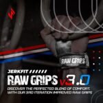 JerkFit Raw Grips 3.0, 2 Finger Leather Gymnastics Grips - Pull Up Grips for Cross Training Hand Protection - Hand Grips for Gymnastics Bars, Palm Guards for Athletes to Prevent...