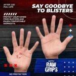 JerkFit Raw Grips 3.0, 2 Finger Leather Gymnastics Grips - Pull Up Grips for Cross Training Hand Protection - Hand Grips for Gymnastics Bars, Palm Guards for Athletes to Prevent...