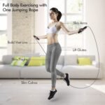 Jump Rope, Tangle-Free Rapid Speed Jumping Rope Cable with Ball Bearings for Women, Men, and Kids, Adjustable Steel Jump Rope with Foam Handles for Home Gym Exercise Fitness...