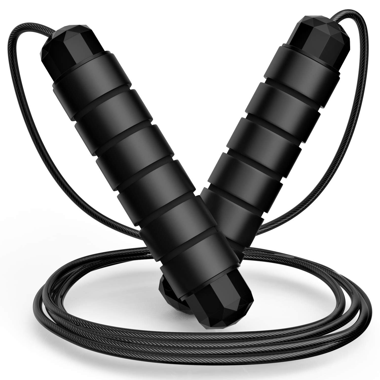 Jump Rope, Tangle-Free Rapid Speed Jumping Rope Cable with Ball Bearings for Women, Men, and Kids, Adjustable Steel Jump Rope with Foam Handles for Home Gym Exercise Fitness... Jump Rope, Tangle-Free Rapid Speed Jumping Rope Cable with Ball Bearings for Women, Men, and Kids, Adjustable Steel Jump Rope with Foam Handles for Home Gym Exercise Fitness...