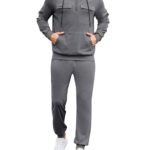 LecGee Men's Fall 2 Pieces Tracksuit Set Hoodie Long Sleeve 1/4 Zip Sweatsuits Casual Outfit With Kangaroo Pouch Pocket