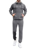LecGee Men's Fall 2 Pieces Tracksuit Set Hoodie Long Sleeve 1/4 Zip Sweatsuits Casual Outfit With Kangaroo Pouch Pocket