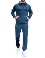 LecGee Men's Fall 2 Pieces Tracksuit Set Hoodie Long Sleeve 1/4 Zip Sweatsuits Casual Outfit With Kangaroo Pouch Pocket
