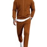 LecGee Men's Fleece Tracksuits 2 Piece Outfits Long Sleeve Full Zip Hoodie and Sweatpants Jogging Suits Sets for Men