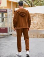 LecGee Men's Fleece Tracksuits 2 Piece Outfits Long Sleeve Full Zip Hoodie and Sweatpants Jogging Suits Sets for Men