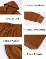 LecGee Men's Fleece Tracksuits 2 Piece Outfits Long Sleeve Full Zip Hoodie and Sweatpants Jogging Suits Sets for Men