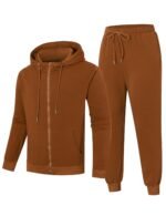 LecGee Men's Fleece Tracksuits 2 Piece Outfits Long Sleeve Full Zip Hoodie and Sweatpants Jogging Suits Sets for Men