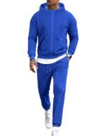 LecGee Men's Fleece Tracksuits 2 Piece Outfits Long Sleeve Full Zip Hoodie and Sweatpants Jogging Suits Sets for Men