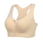 Lemef Front Zipper Sports Bras for Women Wirefree Post Surgery Bra Front Closure Racerback Compression Mastectomy Bras