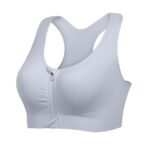 Lemef Front Zipper Sports Bras for Women Wirefree Post Surgery Bra Front Closure Racerback Compression Mastectomy Bras